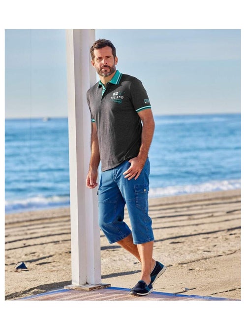 Pantacourt Denim Elastique Cargo  - ATLAS FOR MEN - Kiabi