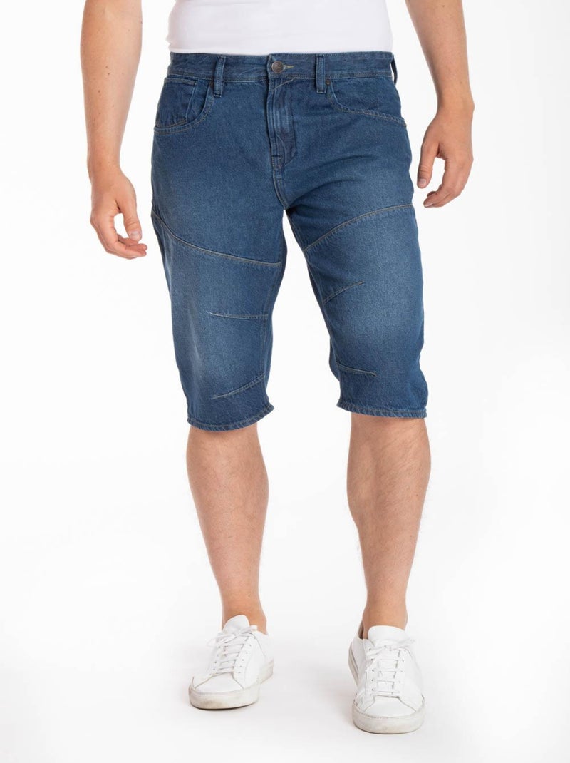 Pantacourt denim stonewashed MORGAN DENIM 'Rica Lewis' Bleu - Kiabi