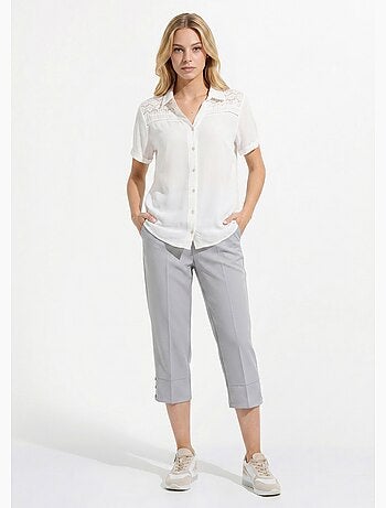 Pantacourt droit taille semi-élastiquée - Afibel