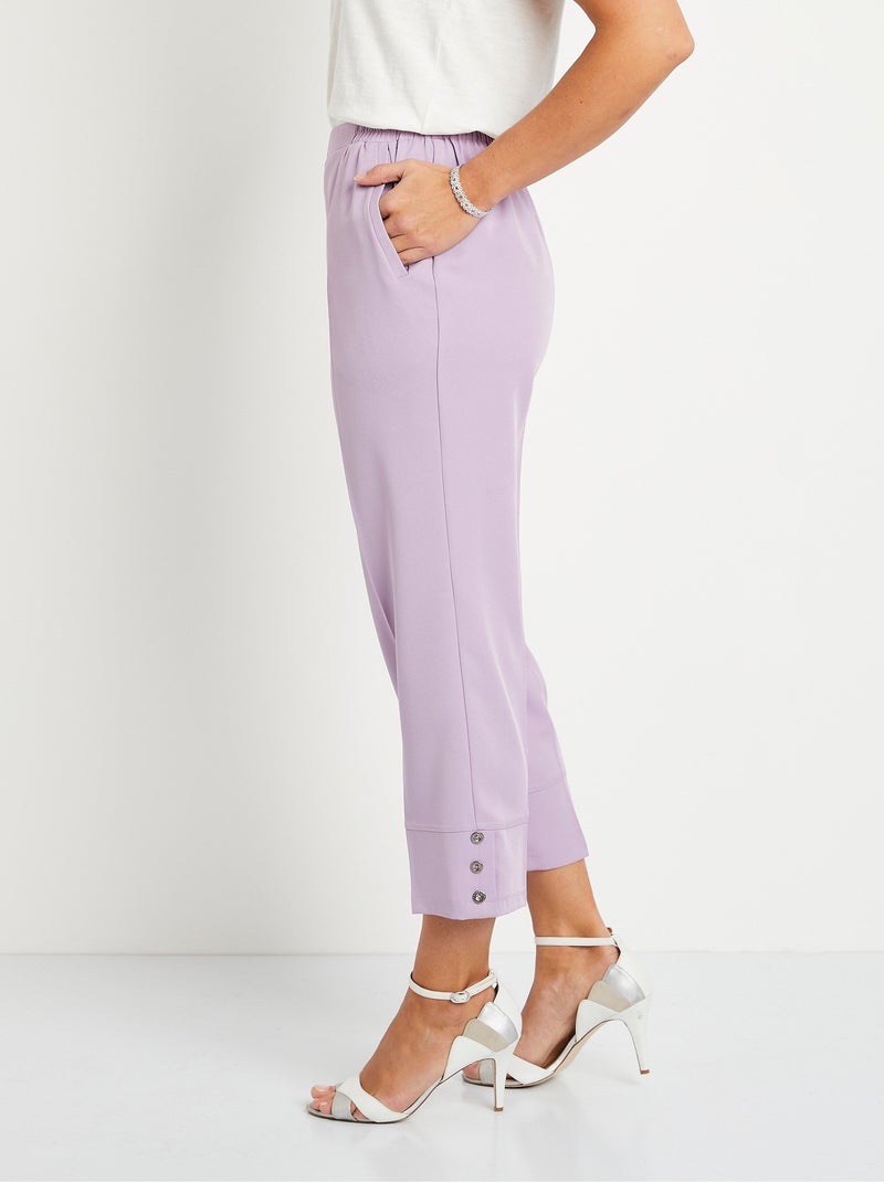 Pantacourt droit taille semi-élastiquée - Afibel Violet - Kiabi