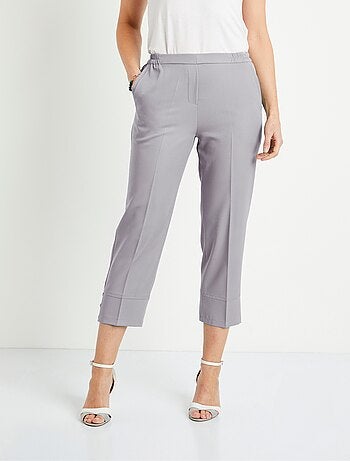 Pantacourt droit taille semi-élastiquée