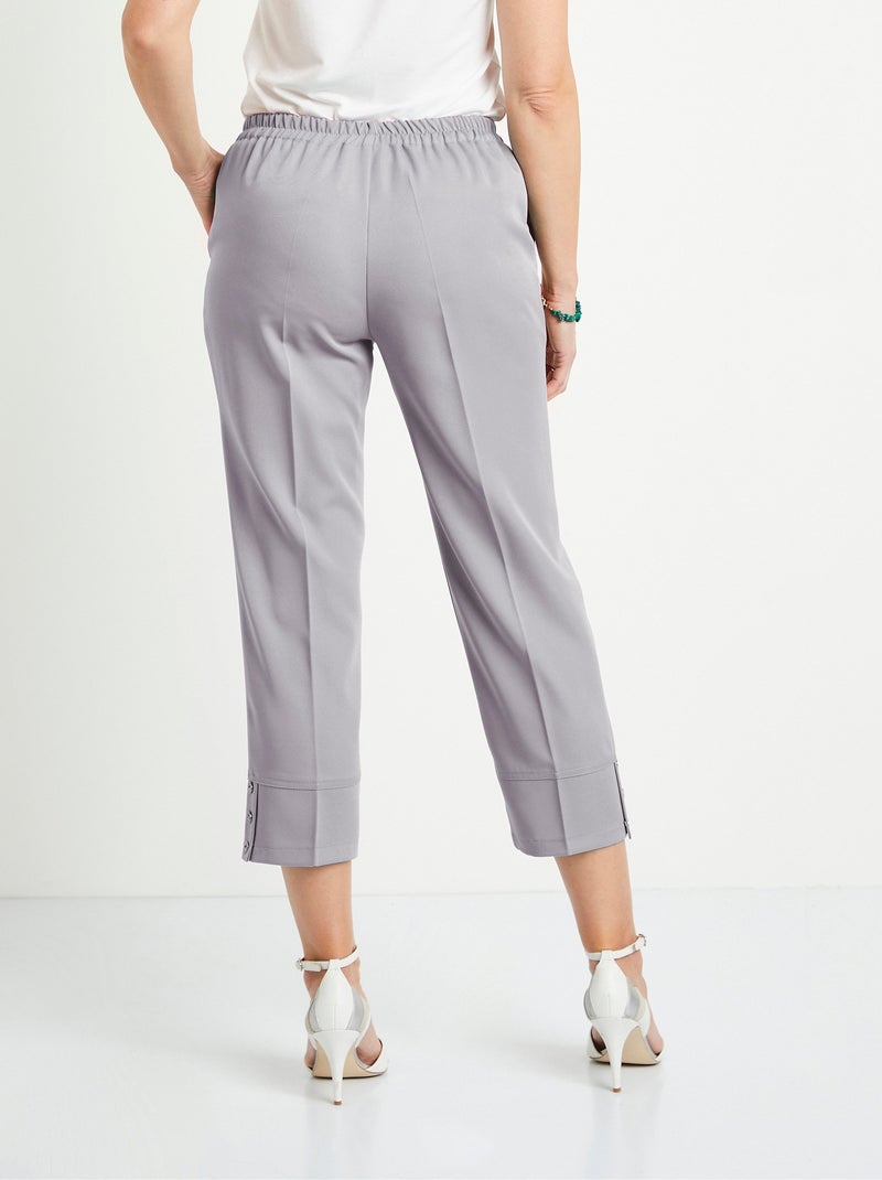 Pantacourt droit taille semi-élastiquée Argent - Kiabi