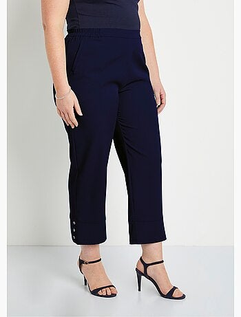 Pantacourt droit taille semi-élastiquée