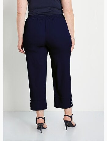 Pantacourt droit taille semi-élastiquée