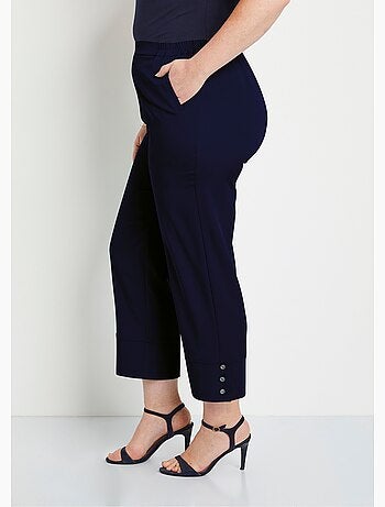 Pantacourt droit taille semi-élastiquée