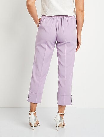 Pantacourt droit taille semi-élastiquée