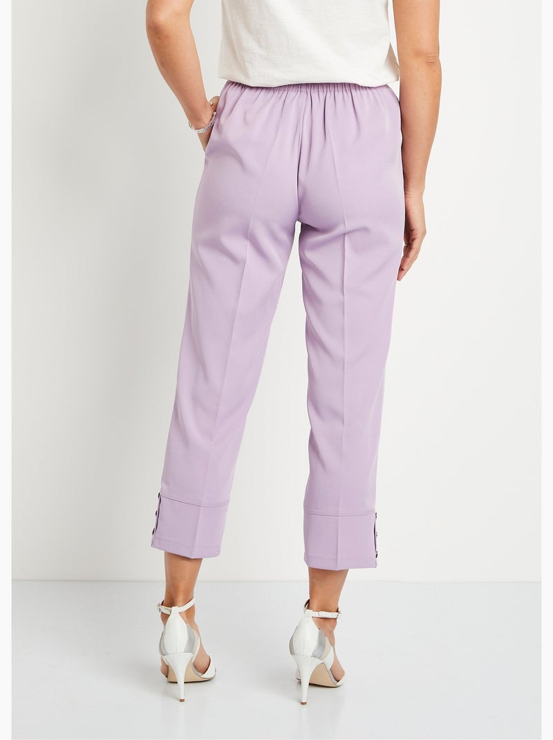 Pantacourt droit taille semi-élastiquée Violet - Kiabi