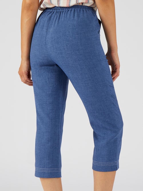 Pantacourt droit tissu texturé - Damart - Kiabi