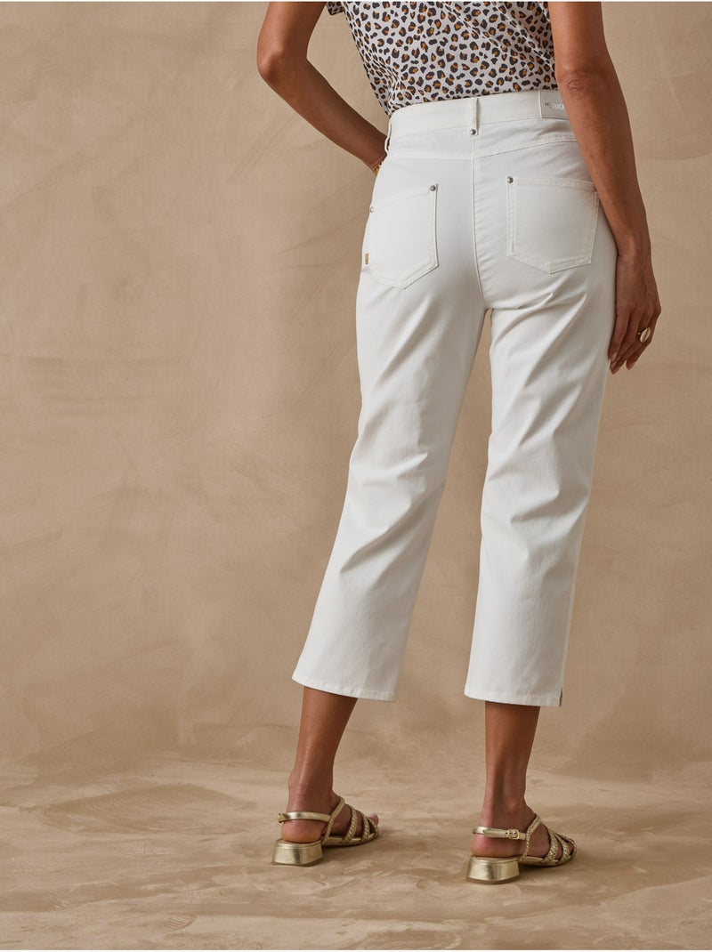 Pantacourt en gabardine avec élastique - DAXON Blanc Blanc - Kiabi