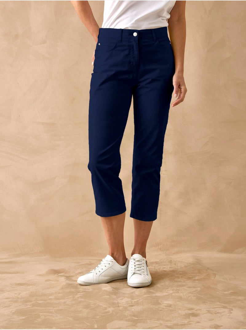 Pantacourt en gabardine avec élastique - DAXON Bleu marine - Kiabi