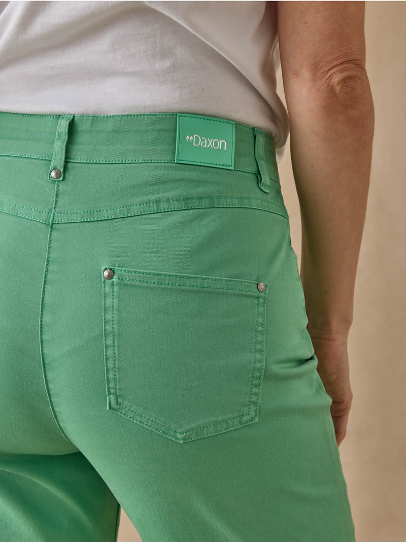 Pantacourt en gabardine avec élastique - DAXON Vert - Kiabi