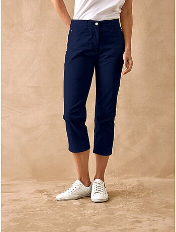 Pantacourt en gabardine avec élastique