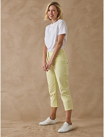 Pantacourt en gabardine avec élastique