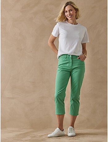 Pantacourt en gabardine avec élastique