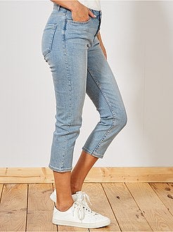 Pantacourt en jean avec boutons - Kiabi