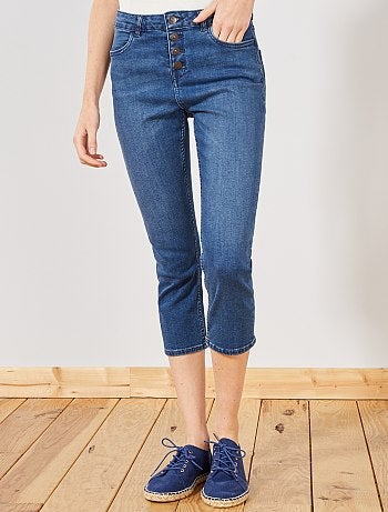 Pantacourt en jean avec boutons - Kiabi