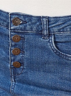 Pantacourt en jean avec boutons - Kiabi