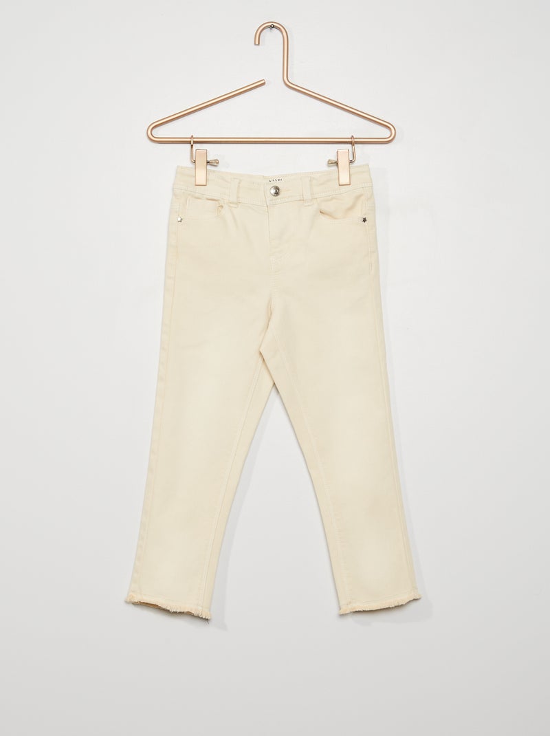 Pantacourt en jean skinny Beige - Kiabi