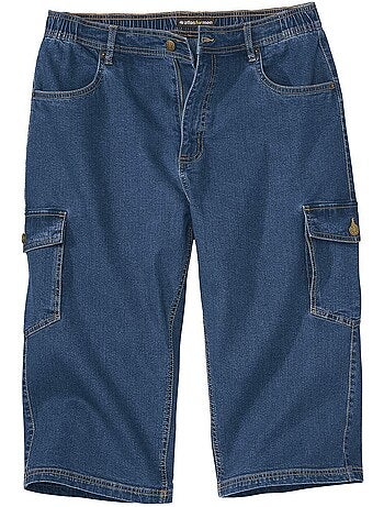 Pantacourt en Jean Stretch Cargo - ATLAS FOR MEN