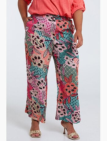 Pantacourt en viscose imprimé floral PAPRIKA