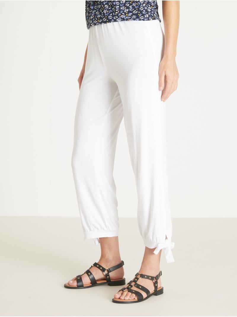 Pantacourt esprit sarouel maille fluide - DAXON Blanc Blanc - Kiabi
