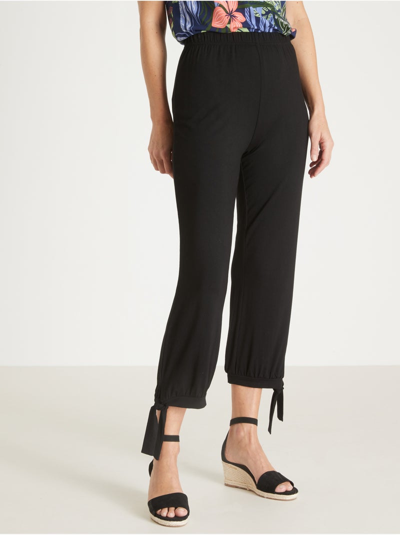 Pantacourt esprit sarouel maille fluide - DAXON Noir Noir - Kiabi