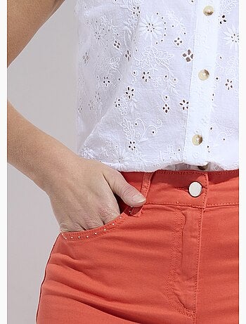 Pantacourt femme taille élastiquée 5 poches - afibel