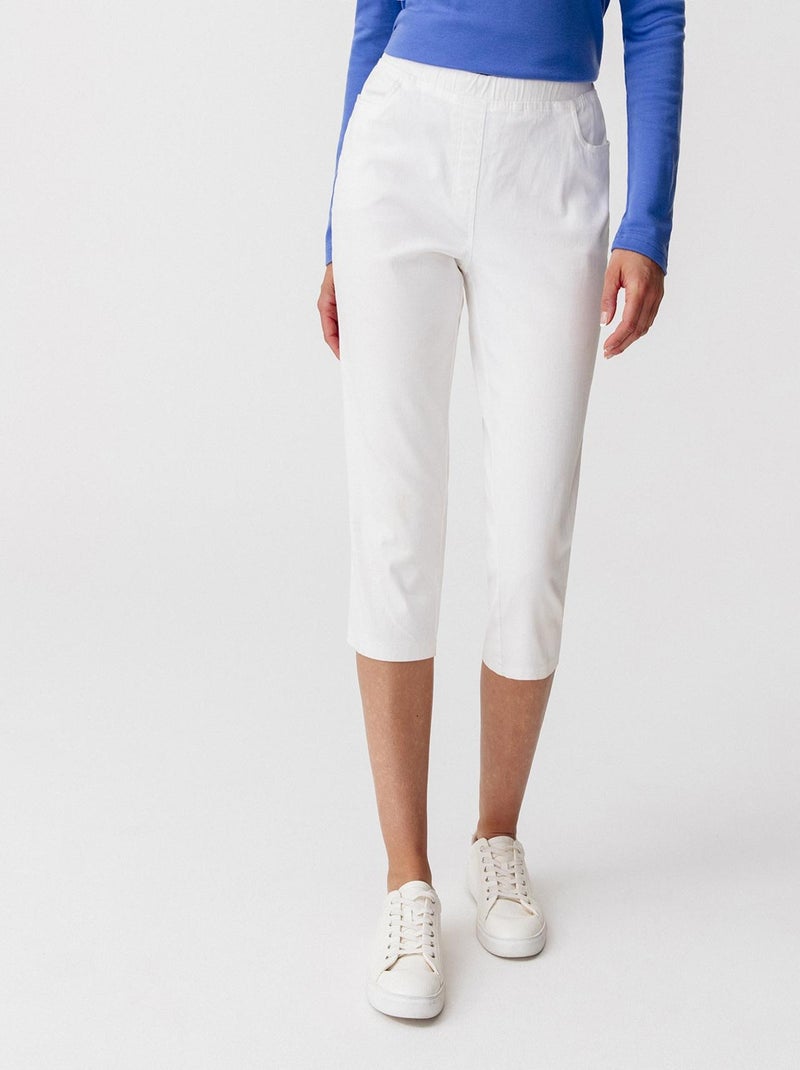 Pantacourt gabardine extensible - Damart Blanc - Kiabi