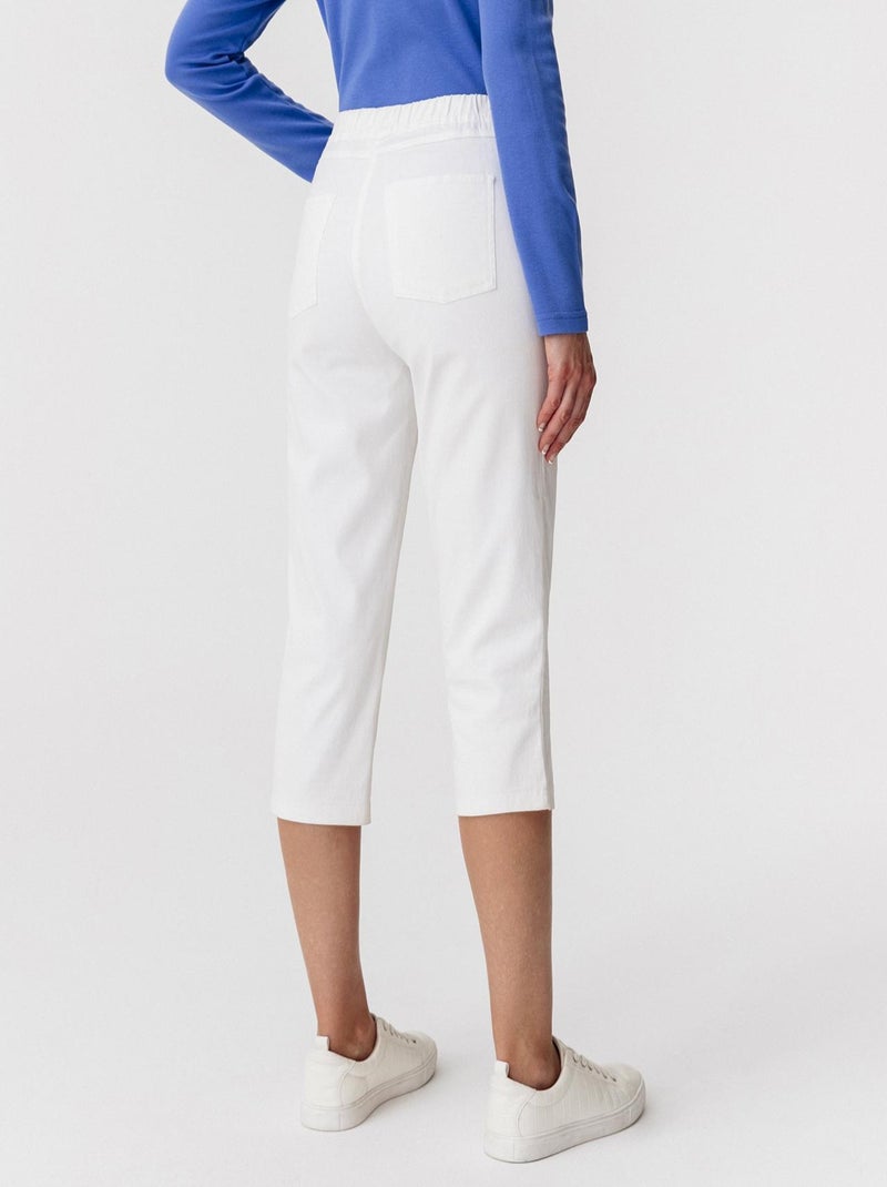 Pantacourt gabardine extensible - Damart Blanc - Kiabi