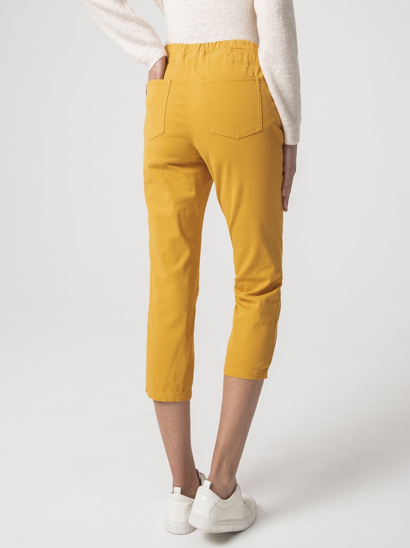 Pantacourt gabardine extensible - Damart Moutarde - Kiabi