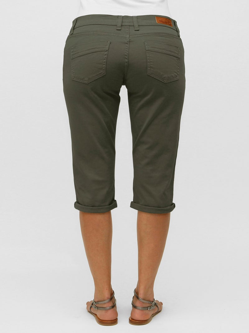Pantacourt gabardine stretch POEMA  'Rica Lewis' Kaki - Kiabi