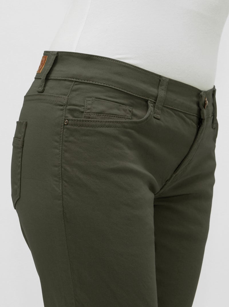 Pantacourt gabardine stretch POEMA  'Rica Lewis' Kaki - Kiabi