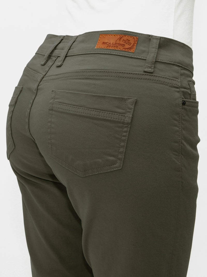 Pantacourt gabardine stretch POEMA  'Rica Lewis' Kaki - Kiabi