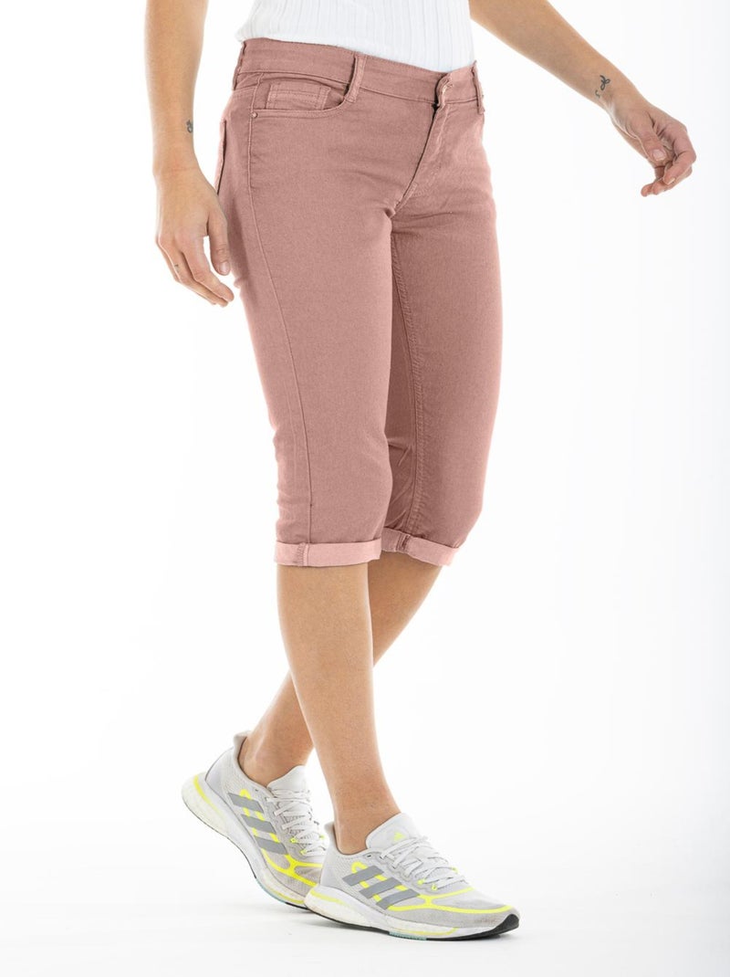 Pantacourt gabardine stretch POEMY  'Rica Lewis' Vieux rose - Kiabi