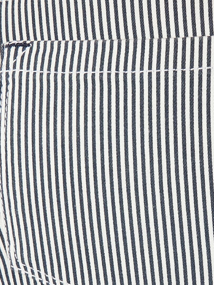 Pantalon Court (Pantacourt) Épais Gris Rayé MISS CAPTAIN Taille 44/46 - Occasion Très Bon État