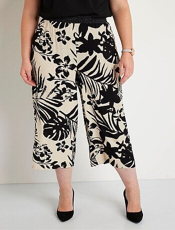 Pantacourt large fluide ceinture élastiquée - Afibel