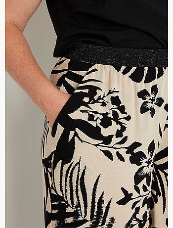 Pantacourt large fluide ceinture élastiquée - Afibel