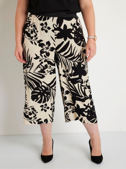 Pantacourt large fluide ceinture élastiquée - Afibel - Kiabi