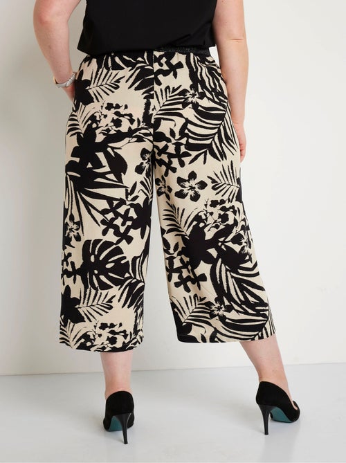 Pantacourt large fluide ceinture élastiquée - Afibel - Kiabi