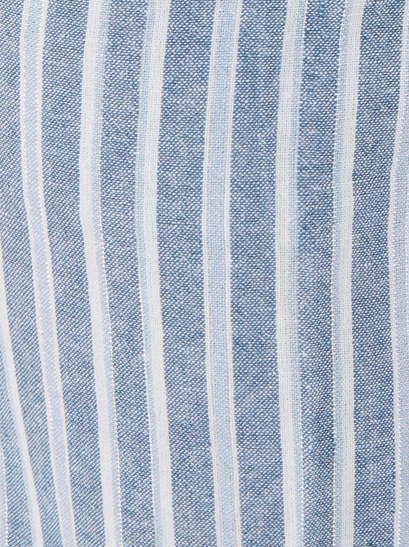 Pantacourt léger mélange lin - Damart Bleu - Kiabi
