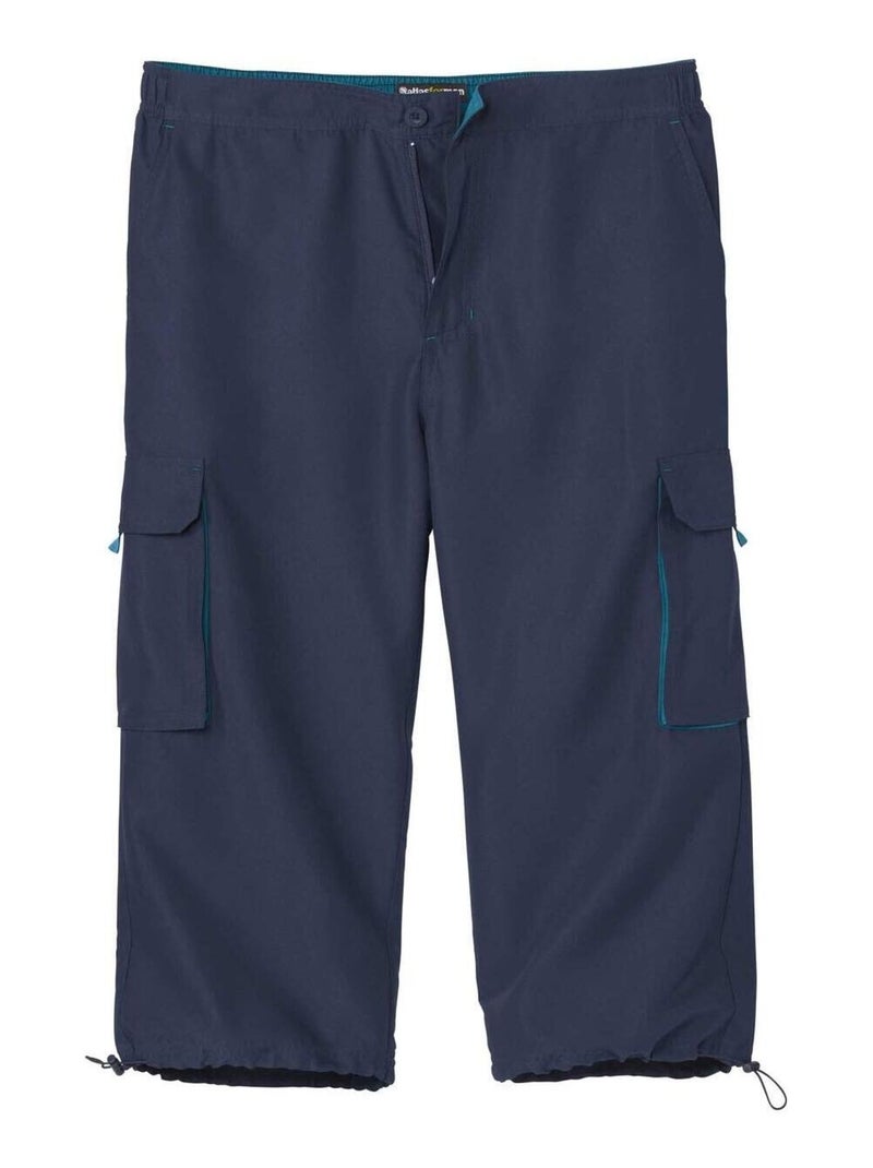 Pantacourt Microfibre Cargo  - ATLAS FOR MEN Bleu marine - Kiabi