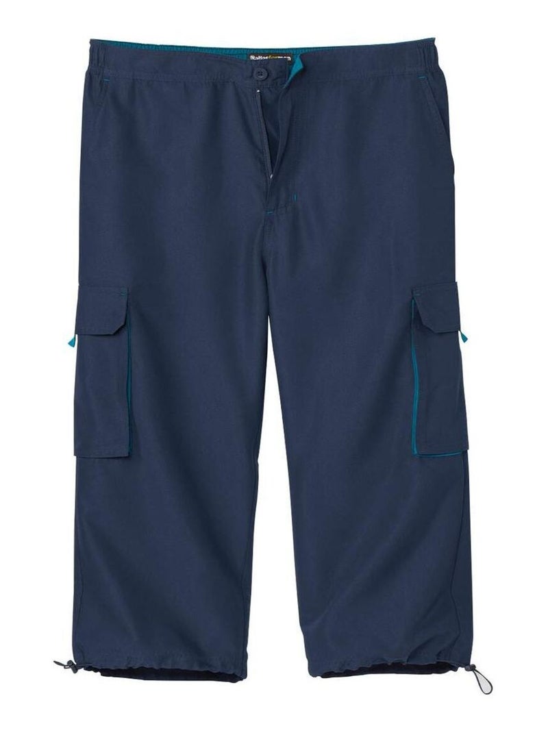 Pantacourt Microfibre Cargo   - ATLAS FOR MEN Bleu marine - Kiabi