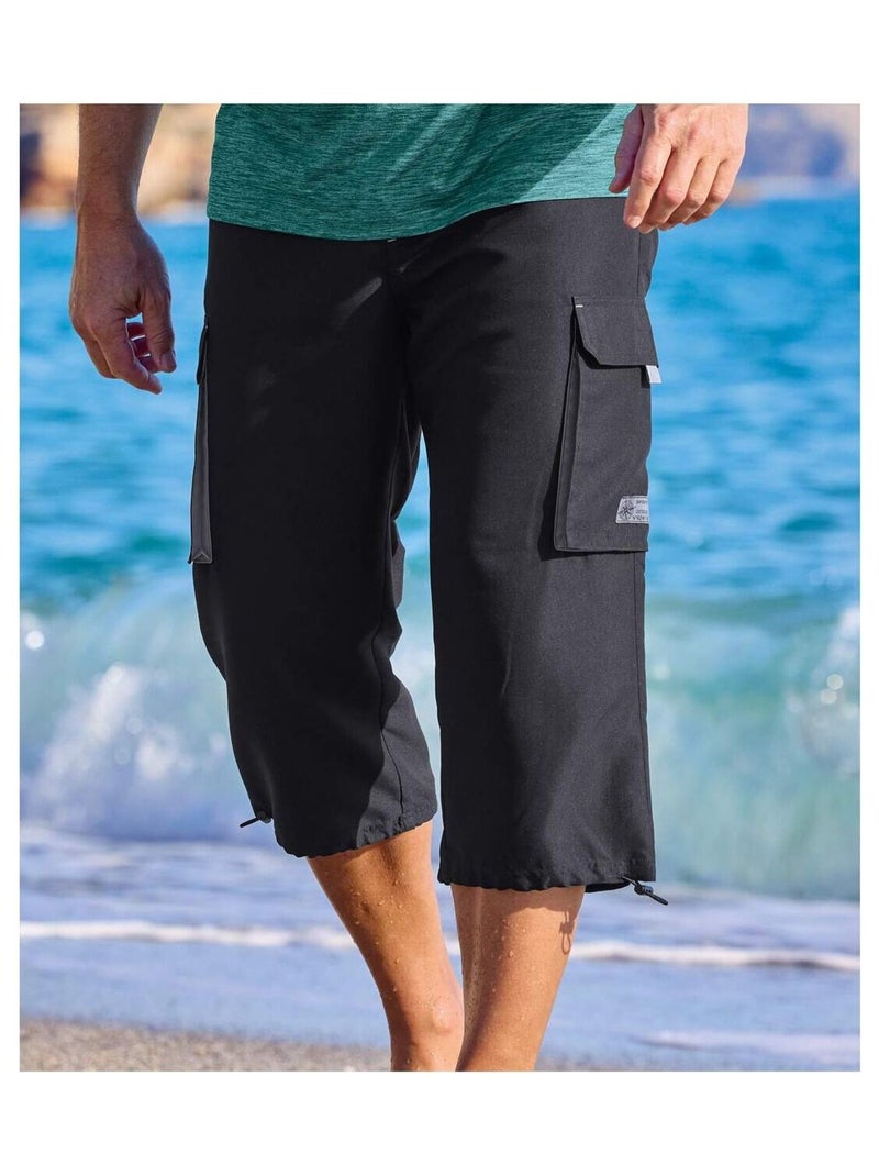 Pantacourt Microfibre Traveling   - ATLAS FOR MEN Noir - Kiabi