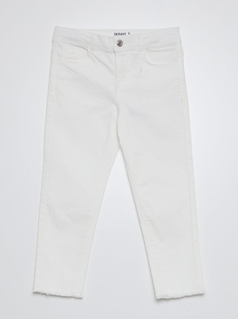 Pantacourt skinny à taille haute blanc - Kiabi