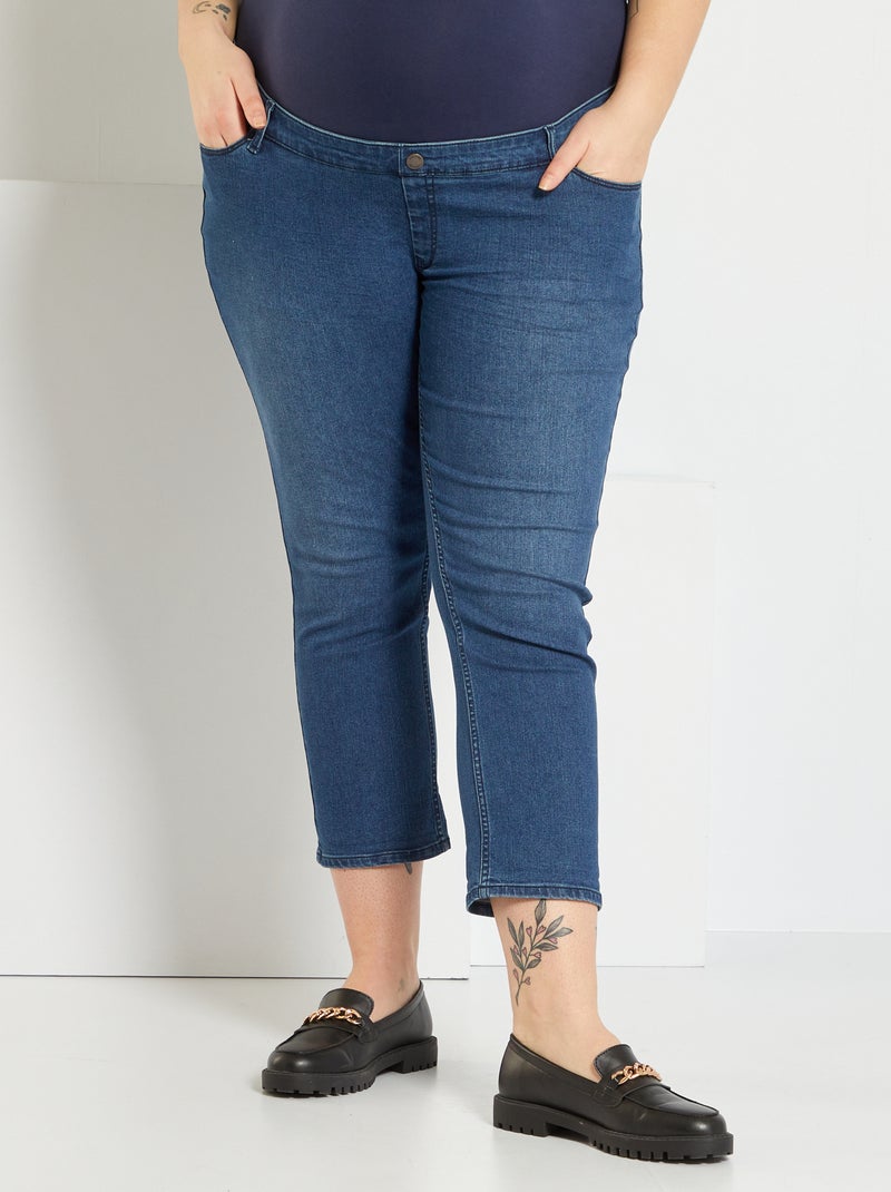 Pantacourt skinny super stretch avec ceinture bleu brut - Kiabi