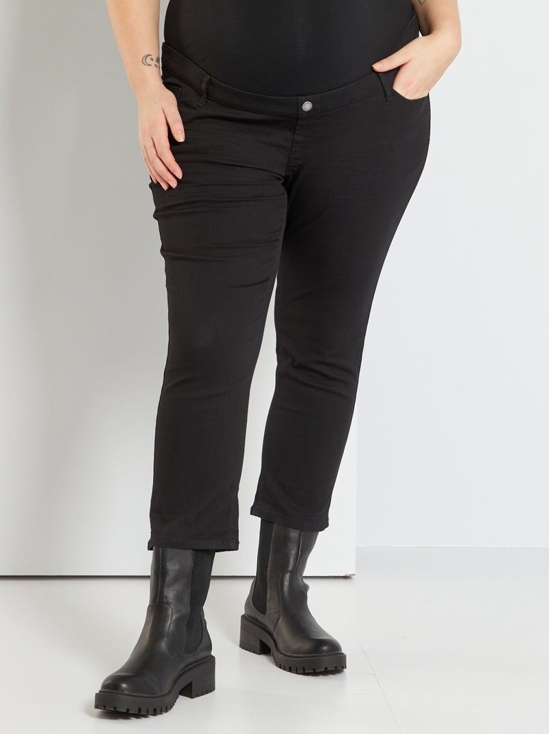 Pantacourt skinny super stretch avec ceinture noir - Kiabi