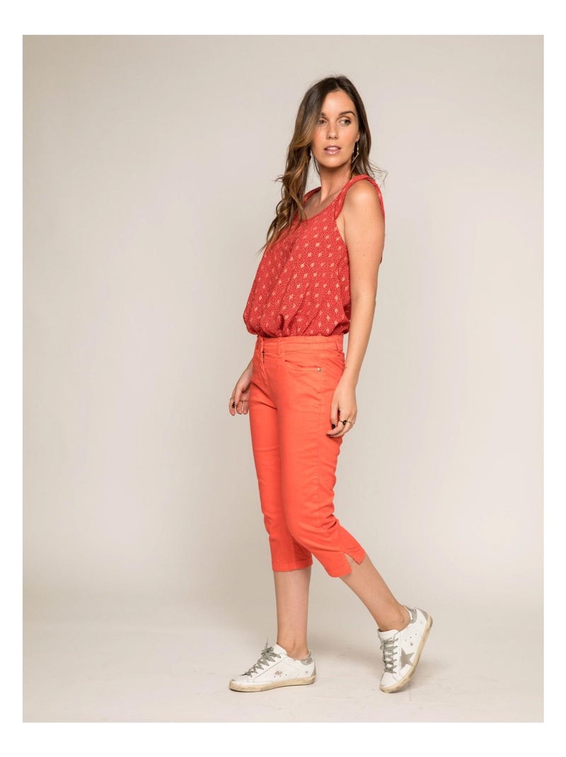 Pantacourt slim XIMI Rose rouge - Kiabi