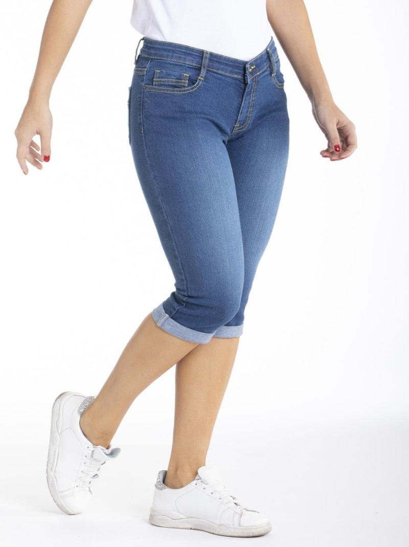 Pantacourt stretch TRULY DENIM 'Rica Lewis' Bleu - Kiabi