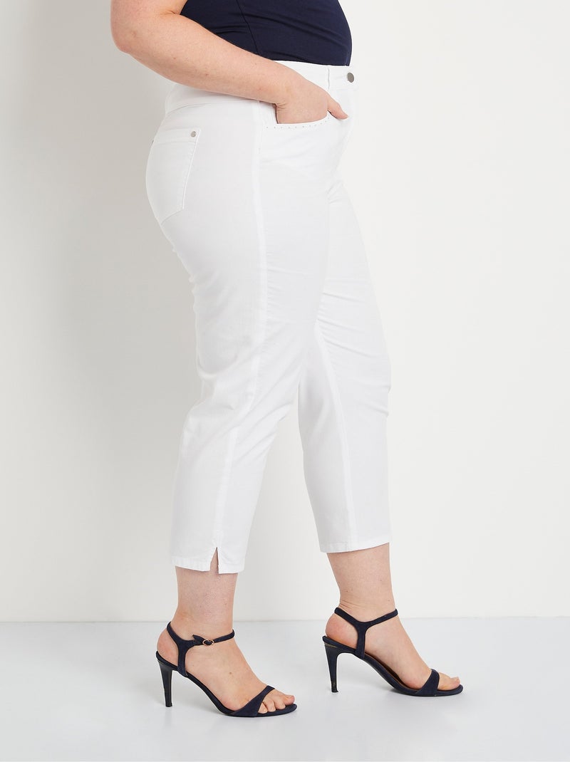 Pantacourt taille élastiquée 5 poches - afibel Blanc - Kiabi