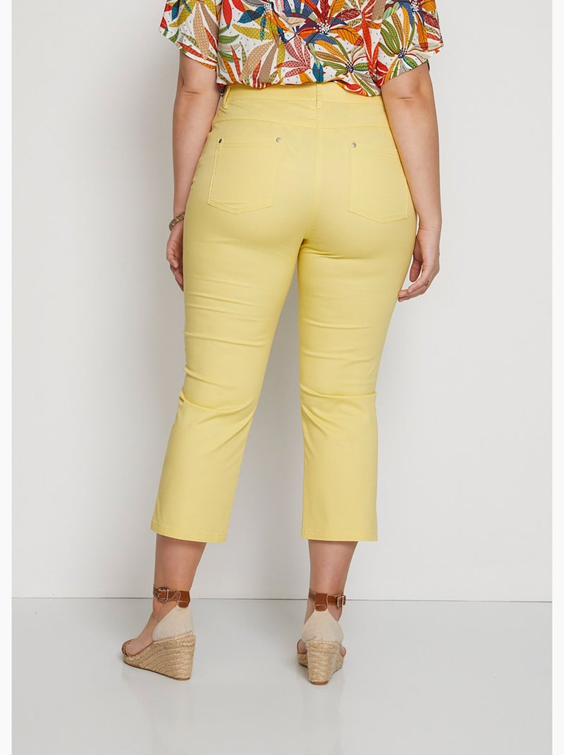 Pantacourt taille élastiquée 5 poches - afibel Jaune - Kiabi